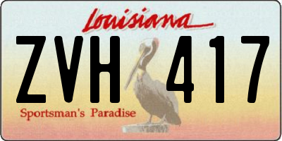 LA license plate ZVH417