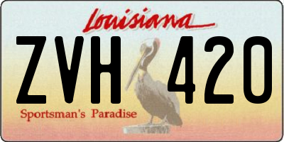 LA license plate ZVH420