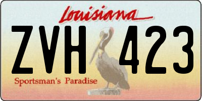 LA license plate ZVH423