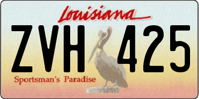 LA license plate ZVH425