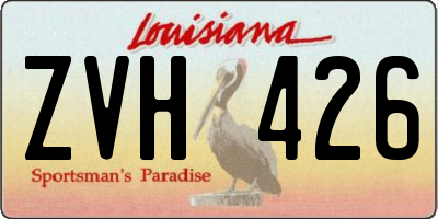 LA license plate ZVH426