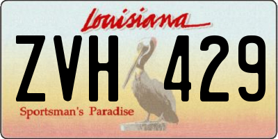 LA license plate ZVH429