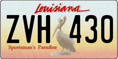 LA license plate ZVH430