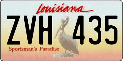 LA license plate ZVH435