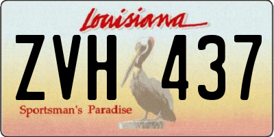 LA license plate ZVH437