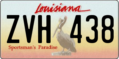 LA license plate ZVH438