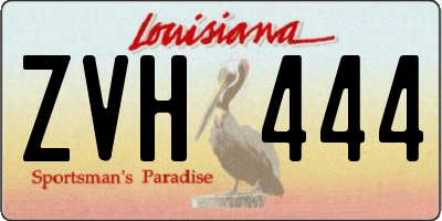 LA license plate ZVH444