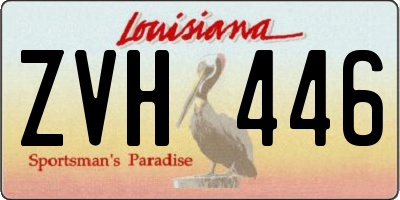 LA license plate ZVH446