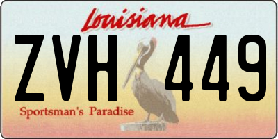 LA license plate ZVH449