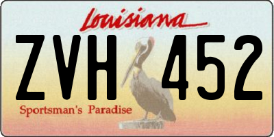 LA license plate ZVH452