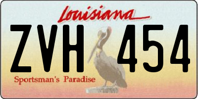 LA license plate ZVH454