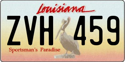 LA license plate ZVH459