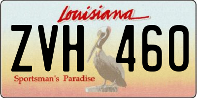 LA license plate ZVH460