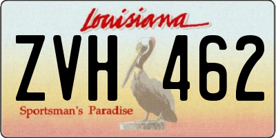 LA license plate ZVH462
