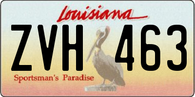 LA license plate ZVH463