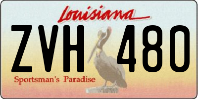 LA license plate ZVH480