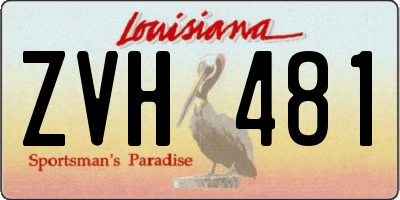 LA license plate ZVH481