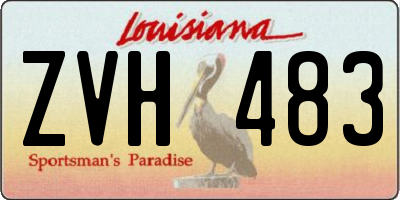 LA license plate ZVH483