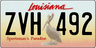 LA license plate ZVH492