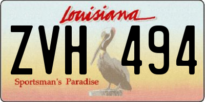 LA license plate ZVH494