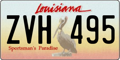 LA license plate ZVH495