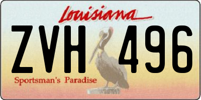 LA license plate ZVH496