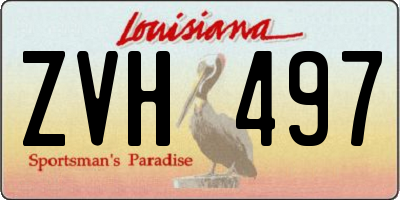 LA license plate ZVH497