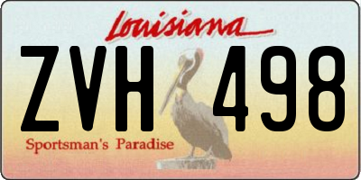 LA license plate ZVH498