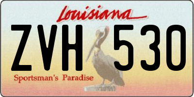 LA license plate ZVH530