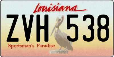 LA license plate ZVH538