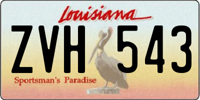LA license plate ZVH543
