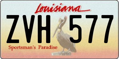 LA license plate ZVH577