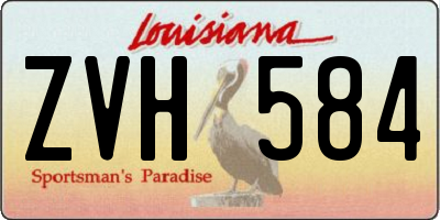 LA license plate ZVH584