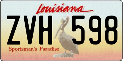 LA license plate ZVH598