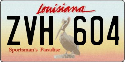 LA license plate ZVH604