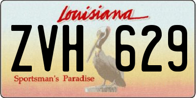 LA license plate ZVH629