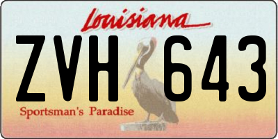 LA license plate ZVH643
