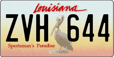 LA license plate ZVH644