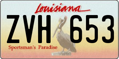 LA license plate ZVH653