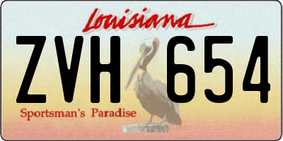 LA license plate ZVH654