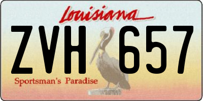 LA license plate ZVH657