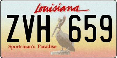 LA license plate ZVH659
