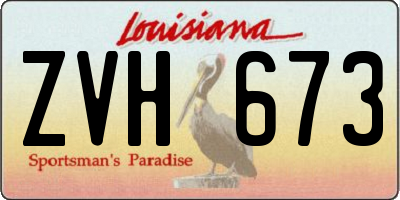 LA license plate ZVH673