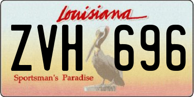LA license plate ZVH696