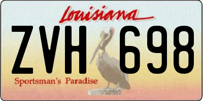 LA license plate ZVH698