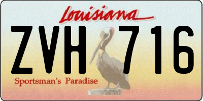 LA license plate ZVH716