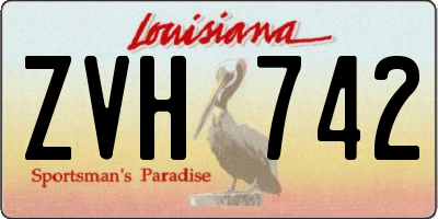 LA license plate ZVH742