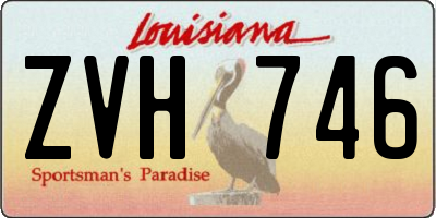 LA license plate ZVH746