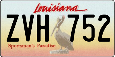 LA license plate ZVH752