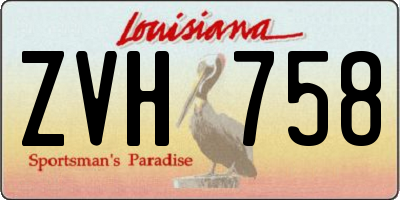 LA license plate ZVH758